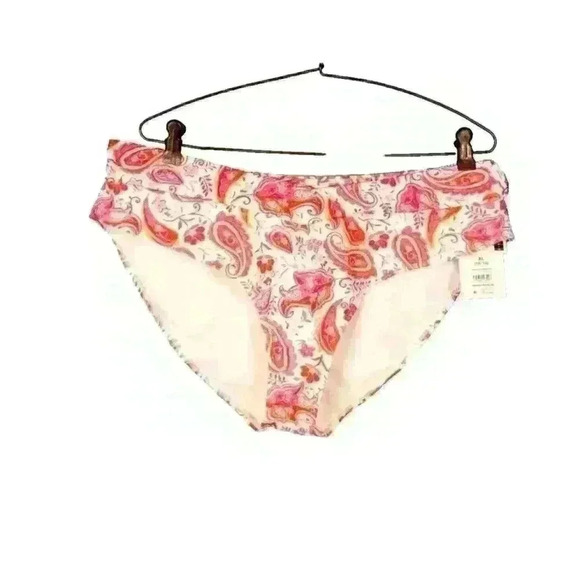 NWT TIME & TRU Bikini PINK Print Bottom LINED Mid Rise Swim Bathing suit size XL - Picture 3 of 5